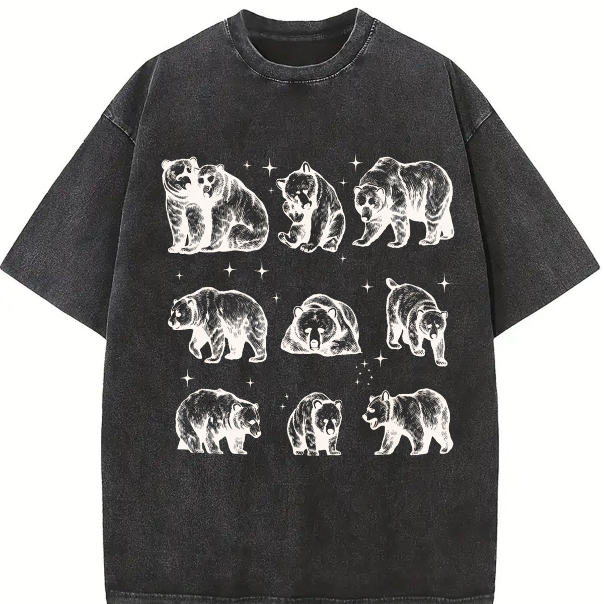 Bears 90s ® Tattoo Vintage Washed T-Shirt in Black