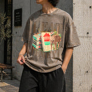 Meme I Eat Cement Weird Vintage Washed T-Shirt in Brown