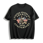 USA 250th Anniversary Cotton T-Shirt in Black