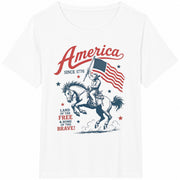 America Since 1776 Cowboy Cotton T-Shirt in White