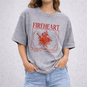 Fireheart vintage washed oversized T-shirt in Gray