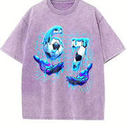 67 Soccer Vintage Washed T-Shirt in Purple