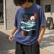 Howl's Moving Castle Vintage Washed T-Shirt in Blue