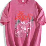 Mf Doom 90s hip hop Rapper Lover vintage washed oversized T-shirt in Red