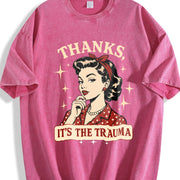 Thanks Its the Trauma Vintage Washed T-Shirt in Red