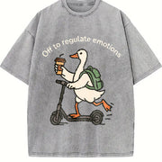 Off to Regulate Emotions Vintage Washed T-Shirt in Gray