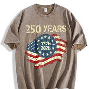 250 Years 1776-2026 Vintage Washed T-Shirt in Brown