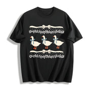 1980s Blue Ribbon Goose with Hearts Ugly Cotton T-Shirt in Black