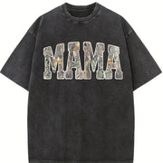 Hunting Mama Camo Western Vintage Washed T-Shirt in Black
