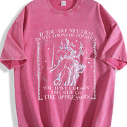 If You Are Neutral in Situations of Injustice Vintage Washed T-Shirt in Red