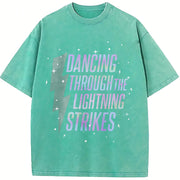 Opalite Showgirl Dancing Through The Lightning Strikes vintage washed oversized T-shirt in Blue