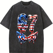 67 American Soccer Vintage Washed T-Shirt in Black