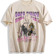 WWE Rhea Ripley Wash Iconic Wrestling Classic Fan vintage washed oversized T-shirt in Beige