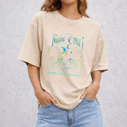 Velaris The Night Court Acotar vintage washed oversized T-shirt in Beige