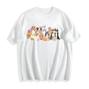 Easter Bunny Ear Dog & Egg Carrot Cotton T-Shirt in White