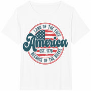 America Land of Free Cotton T-Shirt in White