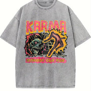 Dark Punk Personalized Peripheral High Size Sleeveless Vintage Washed T-Shirt in Gray