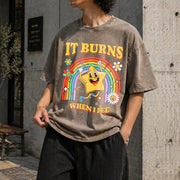 It Burns When I Pee Vintage Washed T-Shirt in Brown