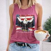 America Land of the Free Because of the Brave Women's Color Cotton Tank Top in Red