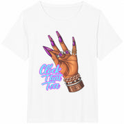 An Artistic Abstract Face! Vibrant Colors Cotton T-Shirt in White