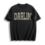 Retro Camo Western Cotton T-Shirt in Black