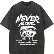 Never Alone Vintage Washed T-Shirt in Black