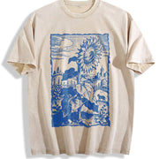 Sunflower Medieval Vintage Washed T-Shirt in Beige