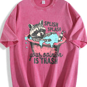 Meme Raccoon Raccoons Vintage Washed T-Shirt in Red