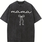 Mama Birthday for Mom Vintage Washed T-Shirt in Black