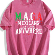 Mexicans Ain't Going Anywhere Vintage Washed T-Shirt in Red