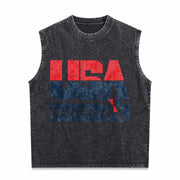 USA Basketball Retro for Sporty Vintage Washed Tank Top in Black