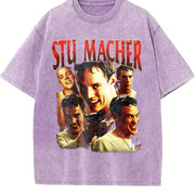 Stu Macher 90s Bootleg Classic Vintage Washed T-Shirt in Purple