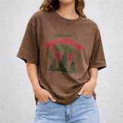 Griswold Christmas vintage washed oversized T-shirt in Brown