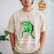 I Disagree Vintage Washed T-Shirt in Beige