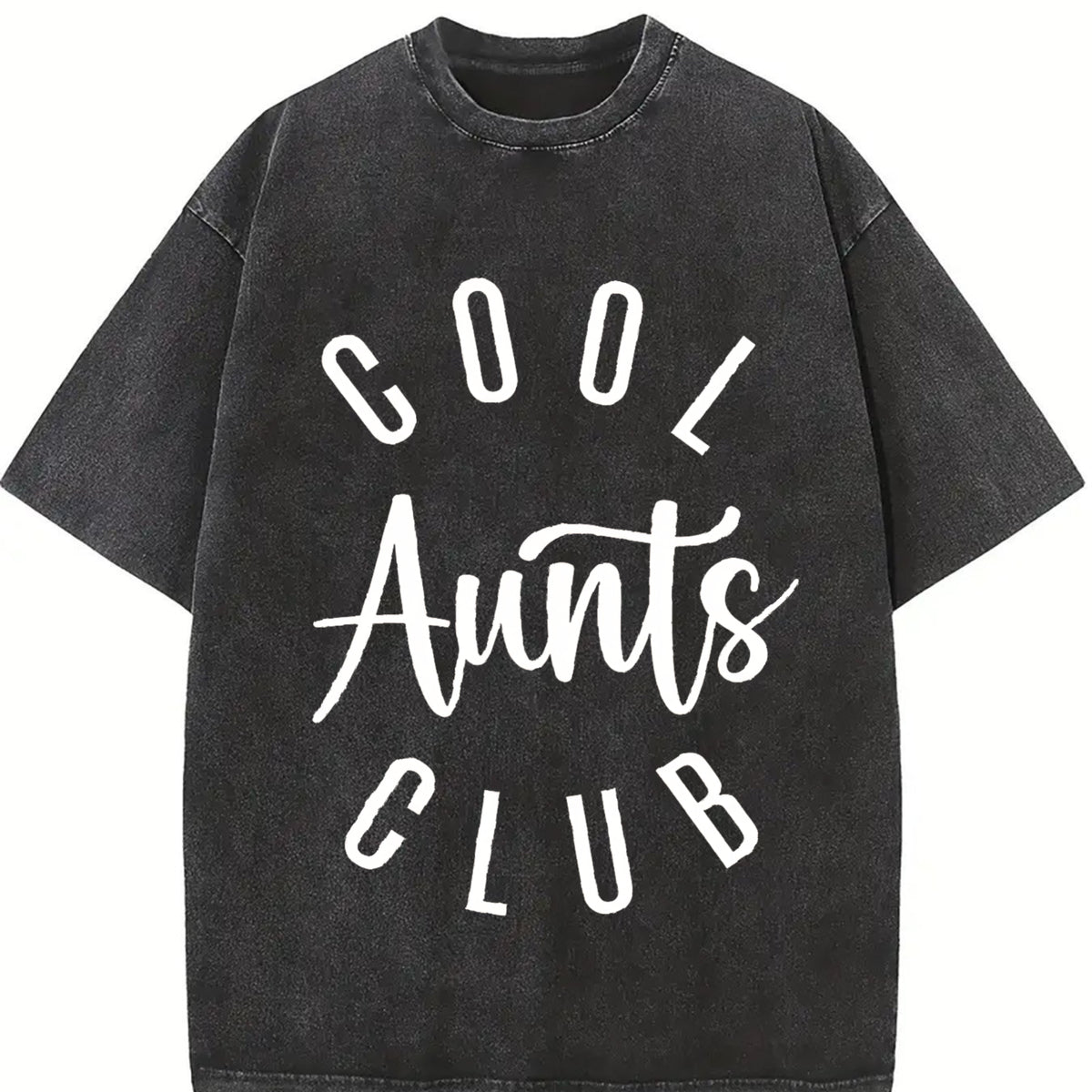 Aunts Club Auntie Vintage Washed T-Shirt in Black