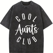 Aunts Club Auntie Vintage Washed T-Shirt in Black