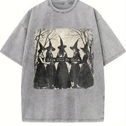 Girls Will Be Girls Witch Coven vintage washed oversized T-shirt in Gray