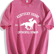 Kentucky Derby Grunge Toddler Vintage Washed T-Shirt in Red