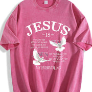 Retro Appearance Bold Vintage Washed T-Shirt in Red