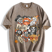 Cowgirl Western Trendy vintage washed oversized T-shirt in Brown