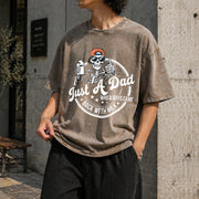 Just a Dad Who Always Came Back with the Milk Vintage Washed T-Shirt in Brown