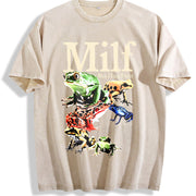 Man I Love Frogs Frog Meme Vintage Washed T-Shirt in Beige