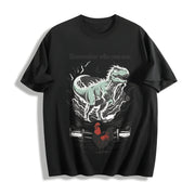 Remember Who You Are Dinosaur Cotton T-Shirt in Black