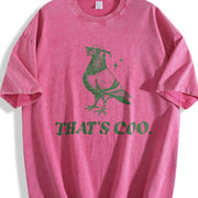 Retro Pigeon Puns 90s Vintage Washed T-Shirt in Red