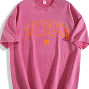 Sunkissed Embroidered Vintage Washed T-Shirt in Red