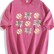 Coquette Baseball Mom Vintage Washed T-Shirt in Red