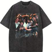 The Hangover Playing Poker The Hangover Movie vintage washed oversized T-shirt in Black