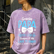 Papa Father's Day Birthday Vintage Washed T-Shirt in Purple