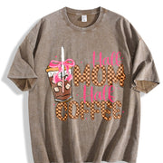 HANG IN THERE Vintage Washed T-Shirt in Brown