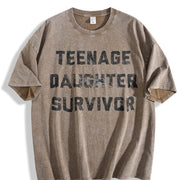 Manly Dad Father's Day for Dads Vintage Washed T-Shirt in Brown